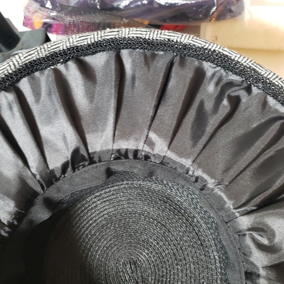 Susanna Designer Herringbone High Brim Hat Scurtural Netting Flower Feathers OS main image 11